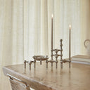 Stylish and modern chrome modular candle holder in Configuration 1
