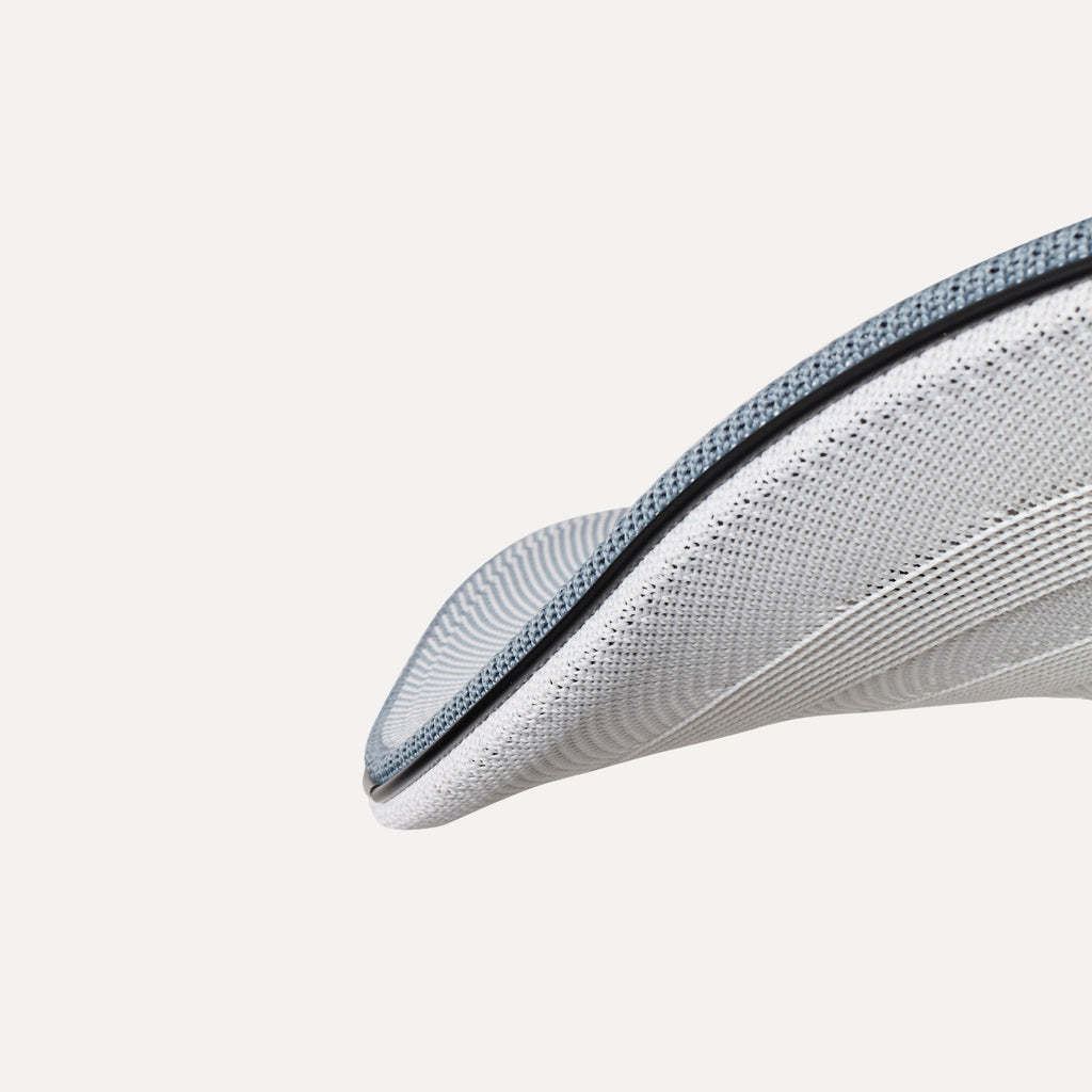 Made by Hand Flying Ø58 Pendant Lamp, a modern minimalist ceiling light featuring a layered design with a light grey woven textile outer shade and a contrasting darker grey knitted mesh trim.