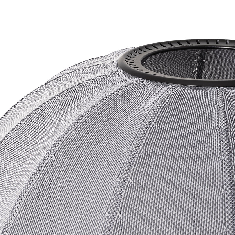 Made by Hand Knit-Wit Ø57 Oval Wall Light, a modern Scandinavian lighting fixture featuring a soft grey knitted textile shade with a distinct ribbed texture and a curved, oval silhouette. This contemporary fabric wall lamp provides warm, ambient lighting, perfect for a cozy living room, bedroom accent, or minimalist hallway.