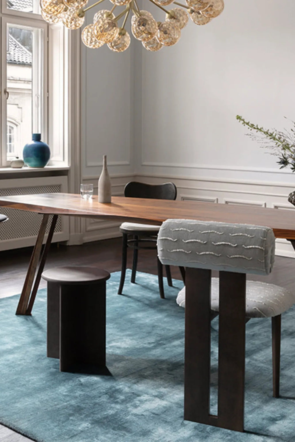  Bamboo area rug for living room with soft texture and noise-reducing properties