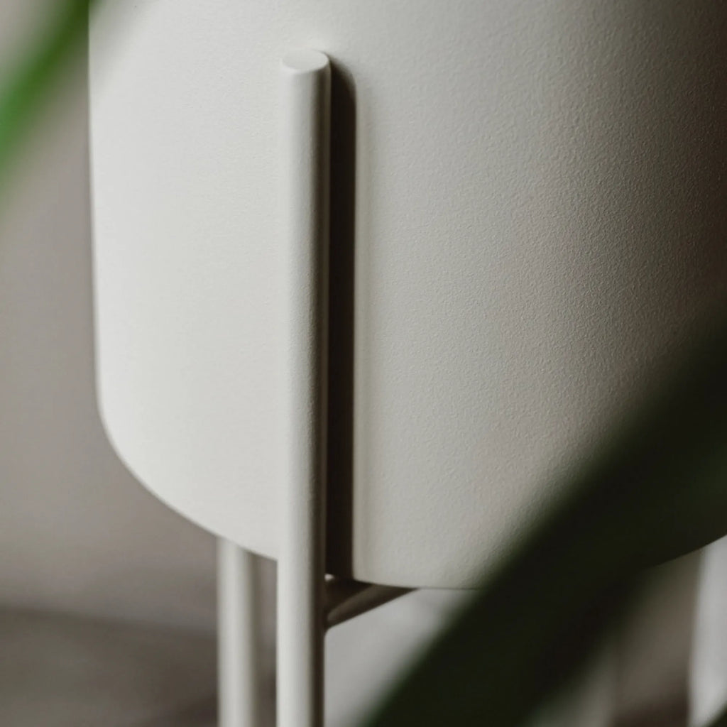 White and gold tall Maki Plant Pot for a touch of luxury in home decor