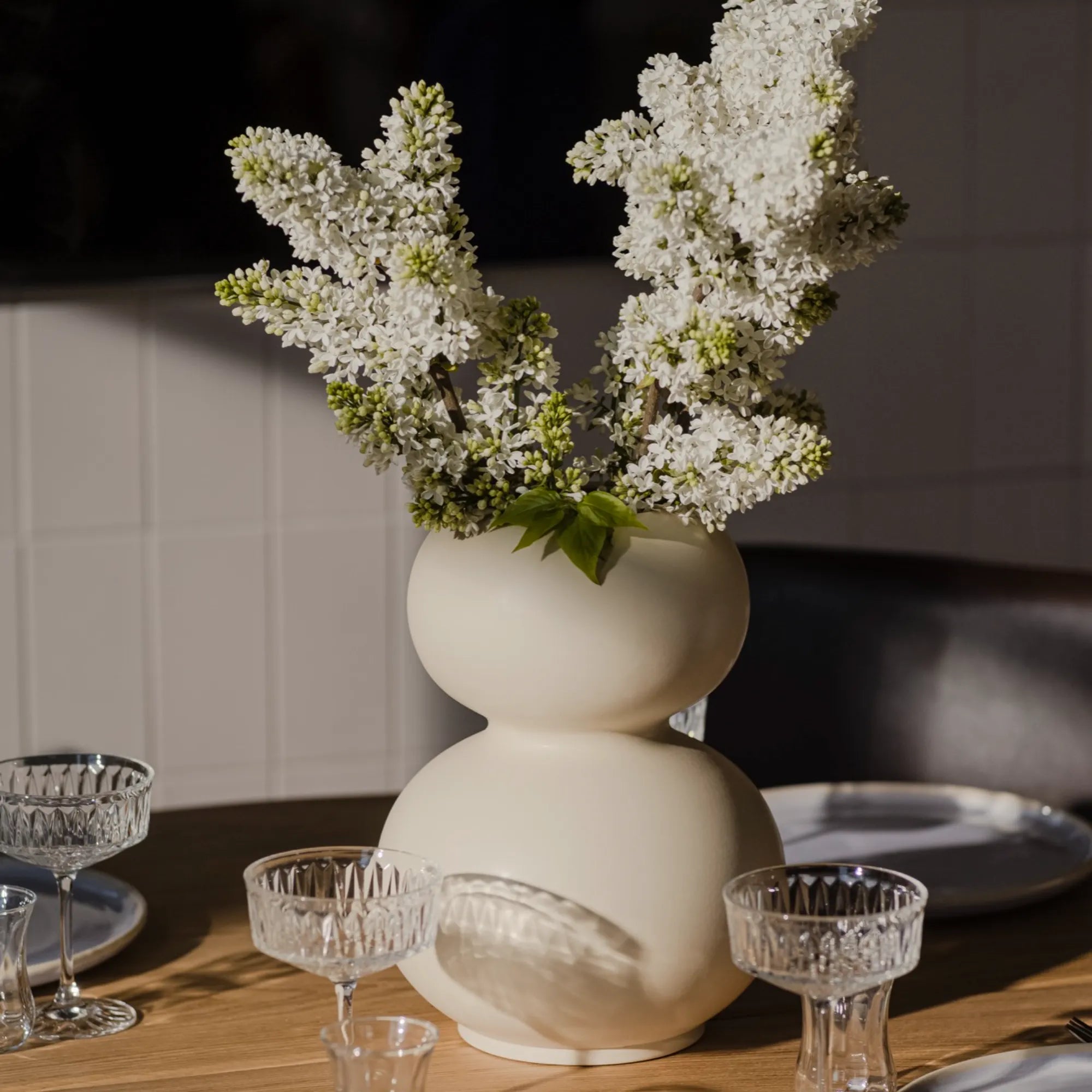 Eye-catching Tuga Vase with a matte glaze and geometric patterns