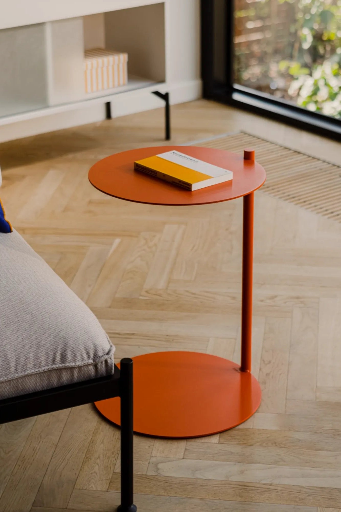 Ande Side Table with Angled Metal Legs and White Marble Top