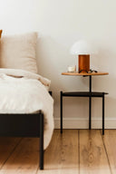 Tu Bedside Table in light grey finish with timeless style and versatile functionality