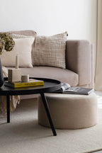 Folk Pouf - Low in a low-rise design, suitable for casual seating or footrest