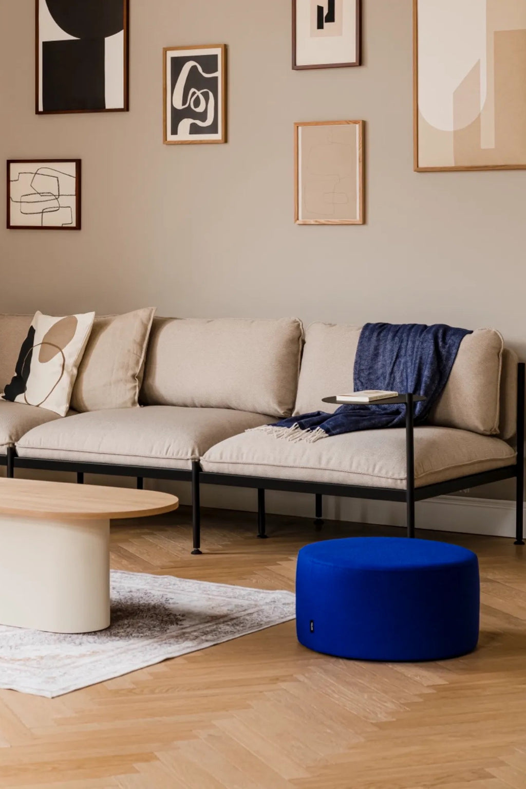 Folk Pouf - Low in a compact size, ideal for small living areas or bedrooms