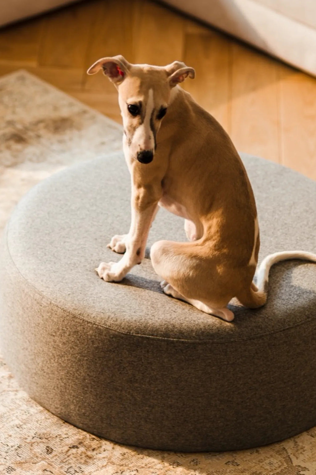 Hand-crafted Folk Pouf - Wide, made of natural materials, perfect for adding extra seating and a touch of bohemian charm to your living space