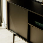 Contemporary wooden sideboard finished with a protective lacquer