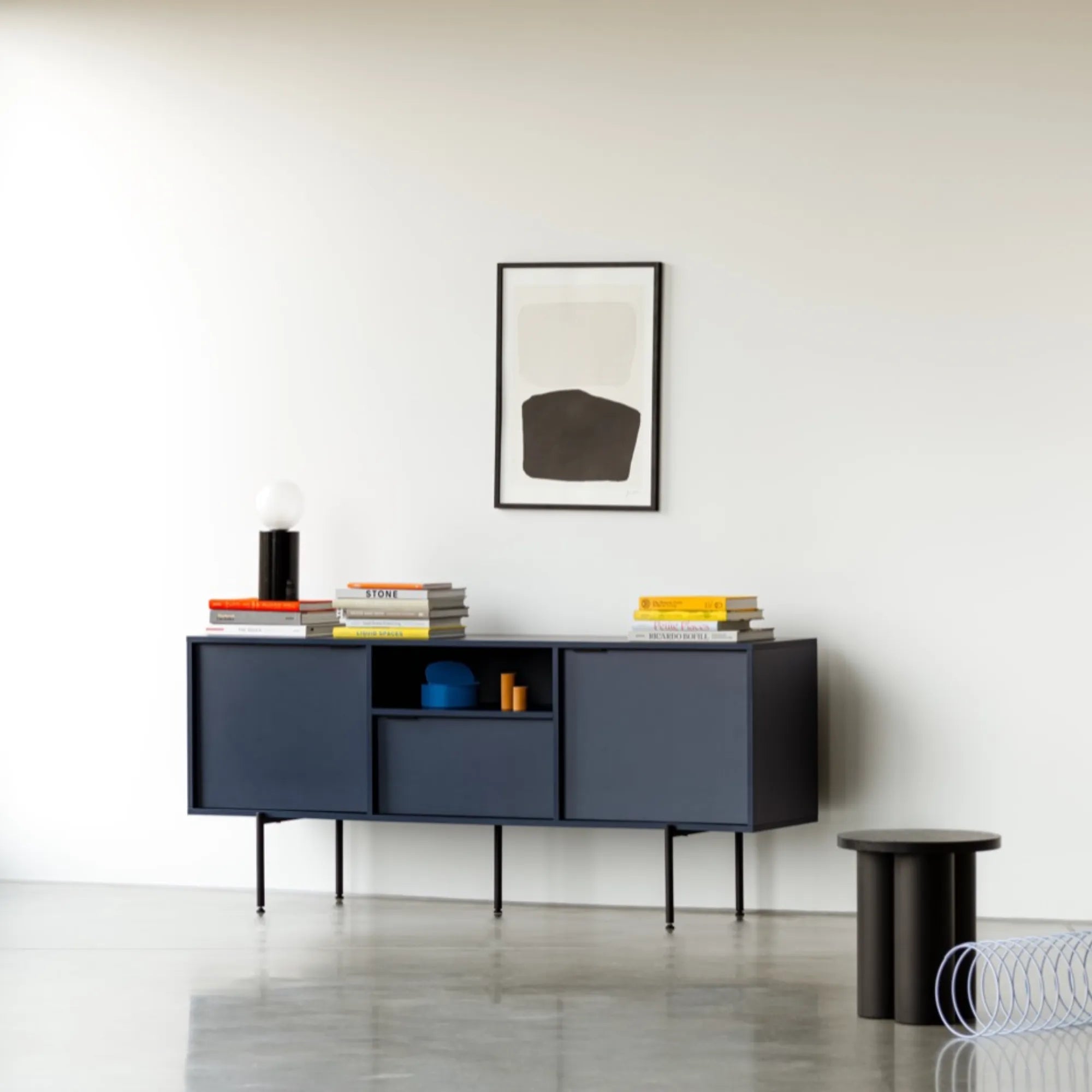 Bau Sideboard with sliding doors and adjustable interior shelves