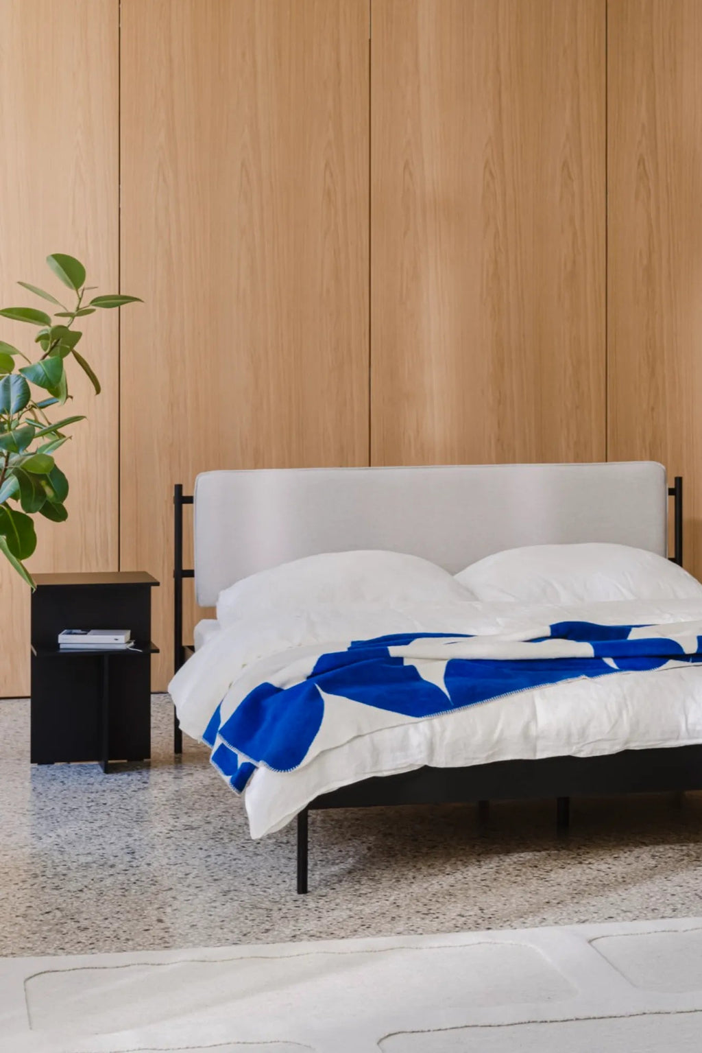 Atik Bedside Table with built-in LED night light and touch sensor switch