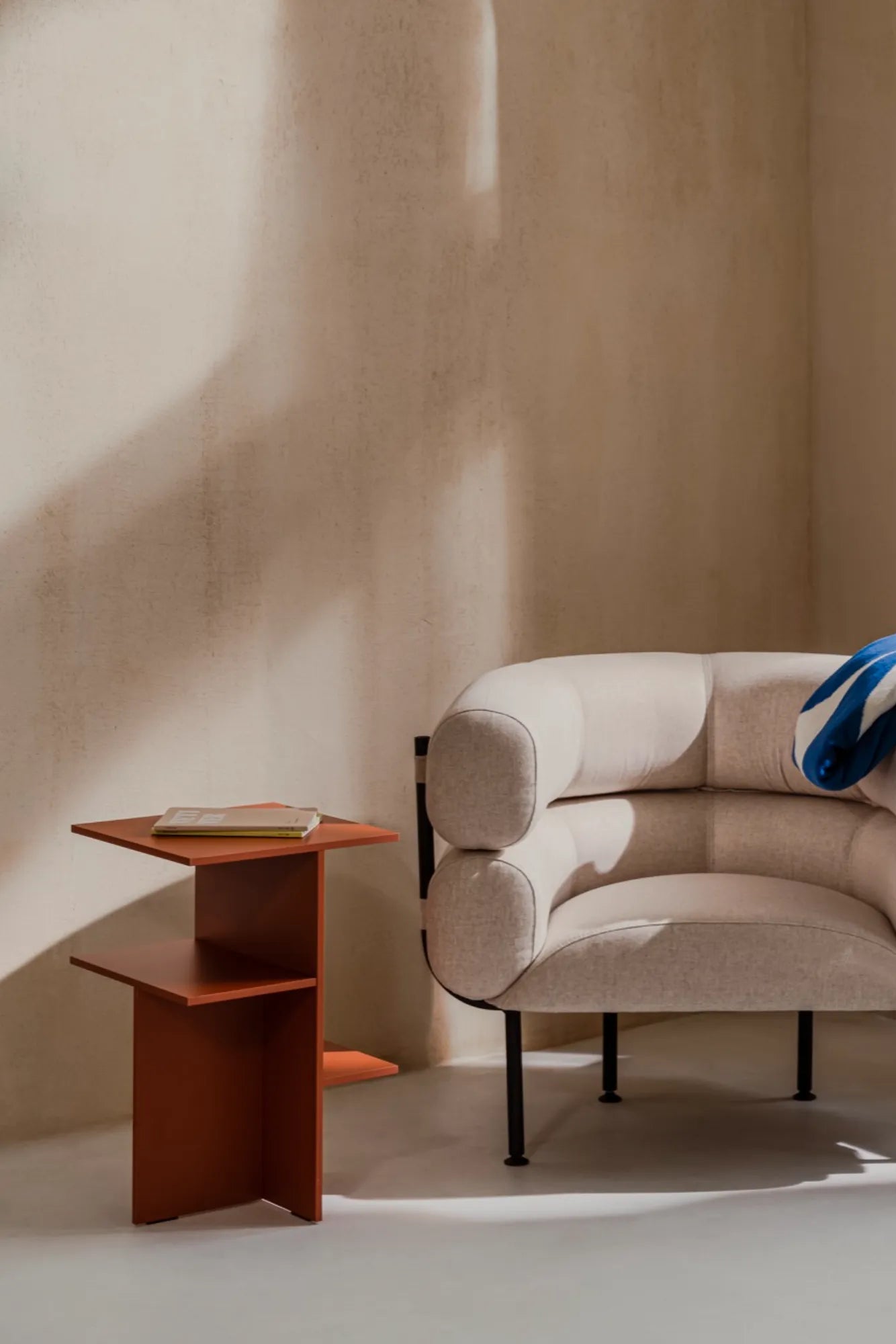 Minimalist Atik Bedside Table with spacious drawer and open shelf