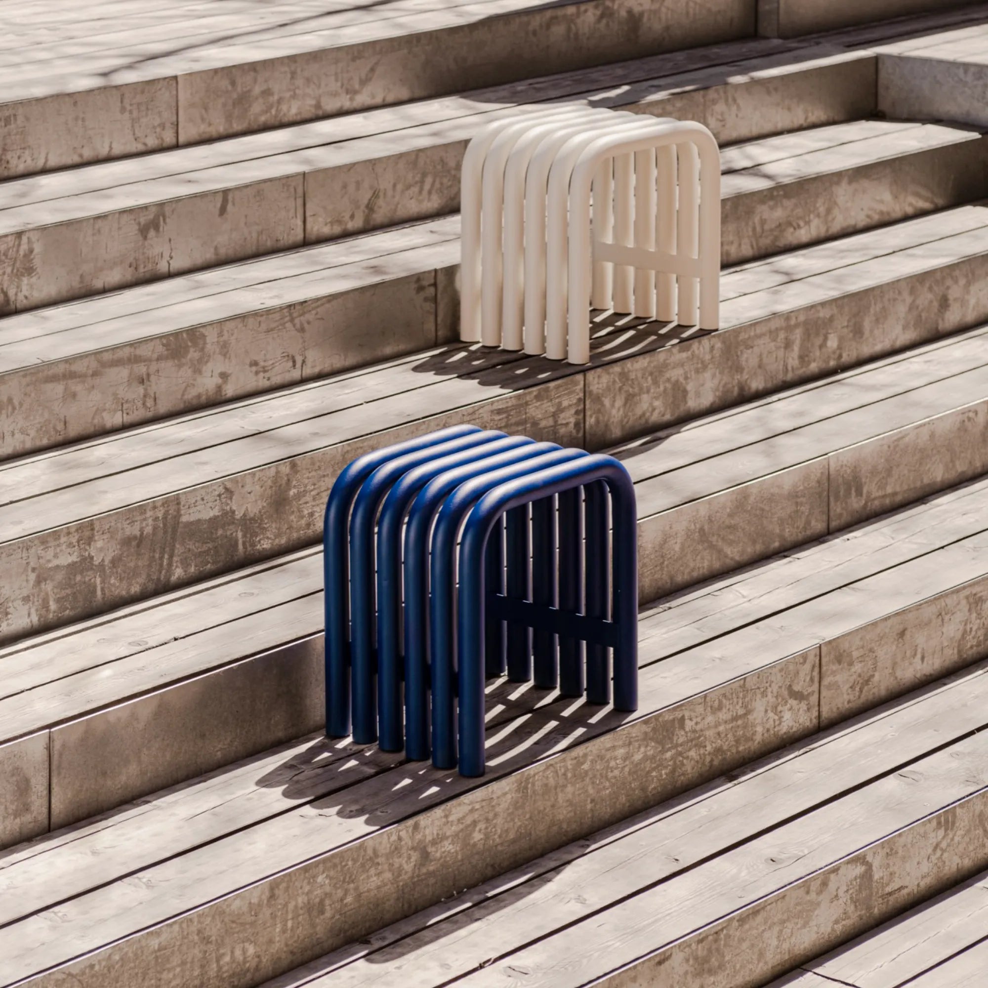  Nokk Stool in Modern Scandinavian Design with White Cushioned Seat 