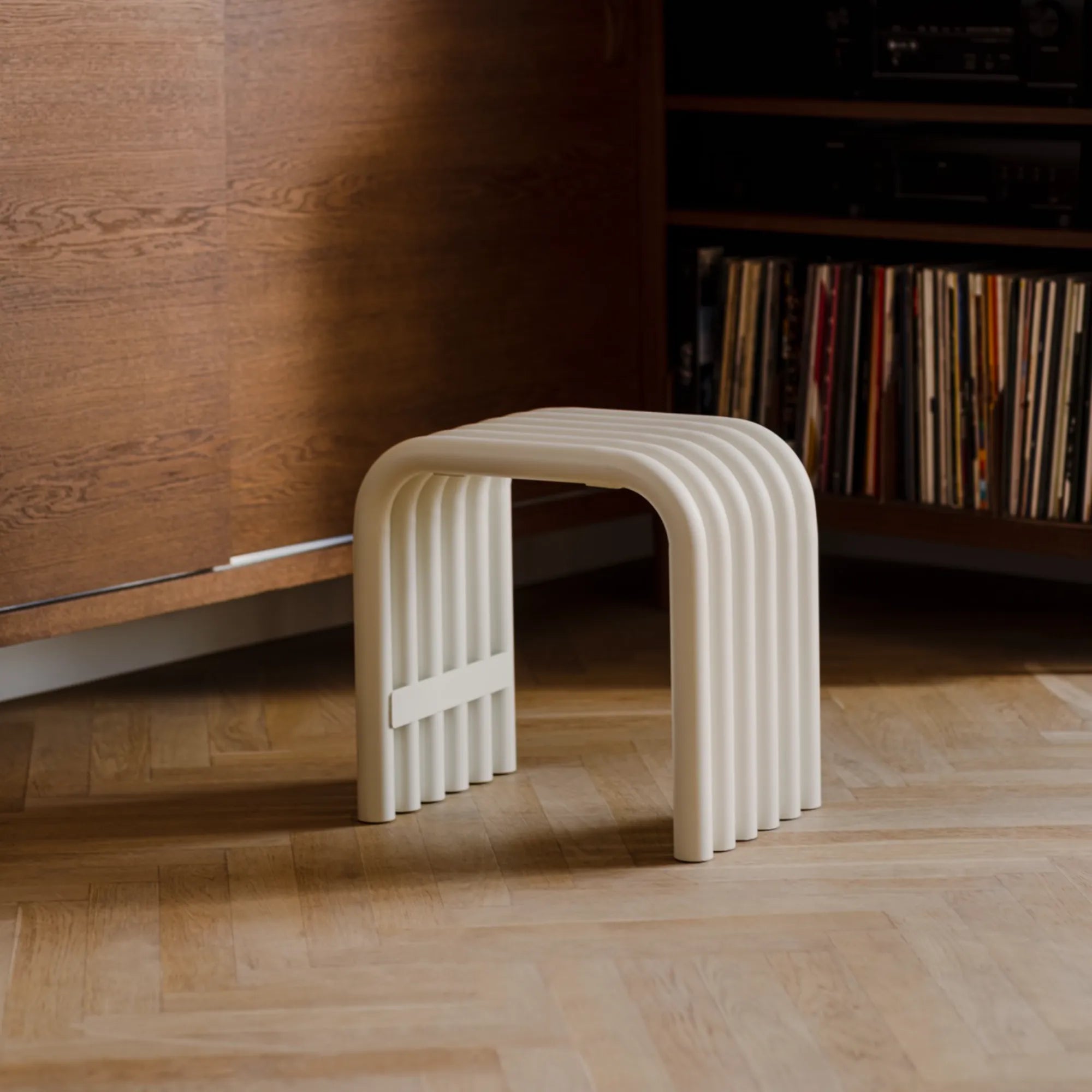  Nokk Stool with Backrest and Black Cushioned Seat 