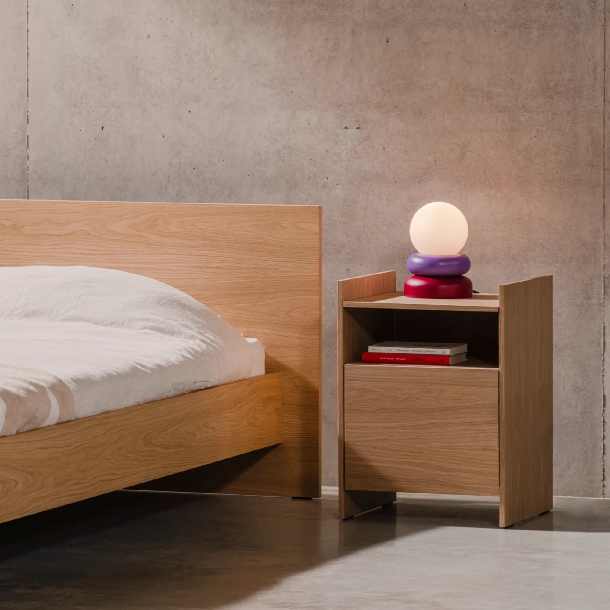 Toopt Bedside Table with smooth-gliding drawers for convenient storage access