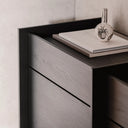Elegant Hido sideboard with wood grain texture and soft-close drawers