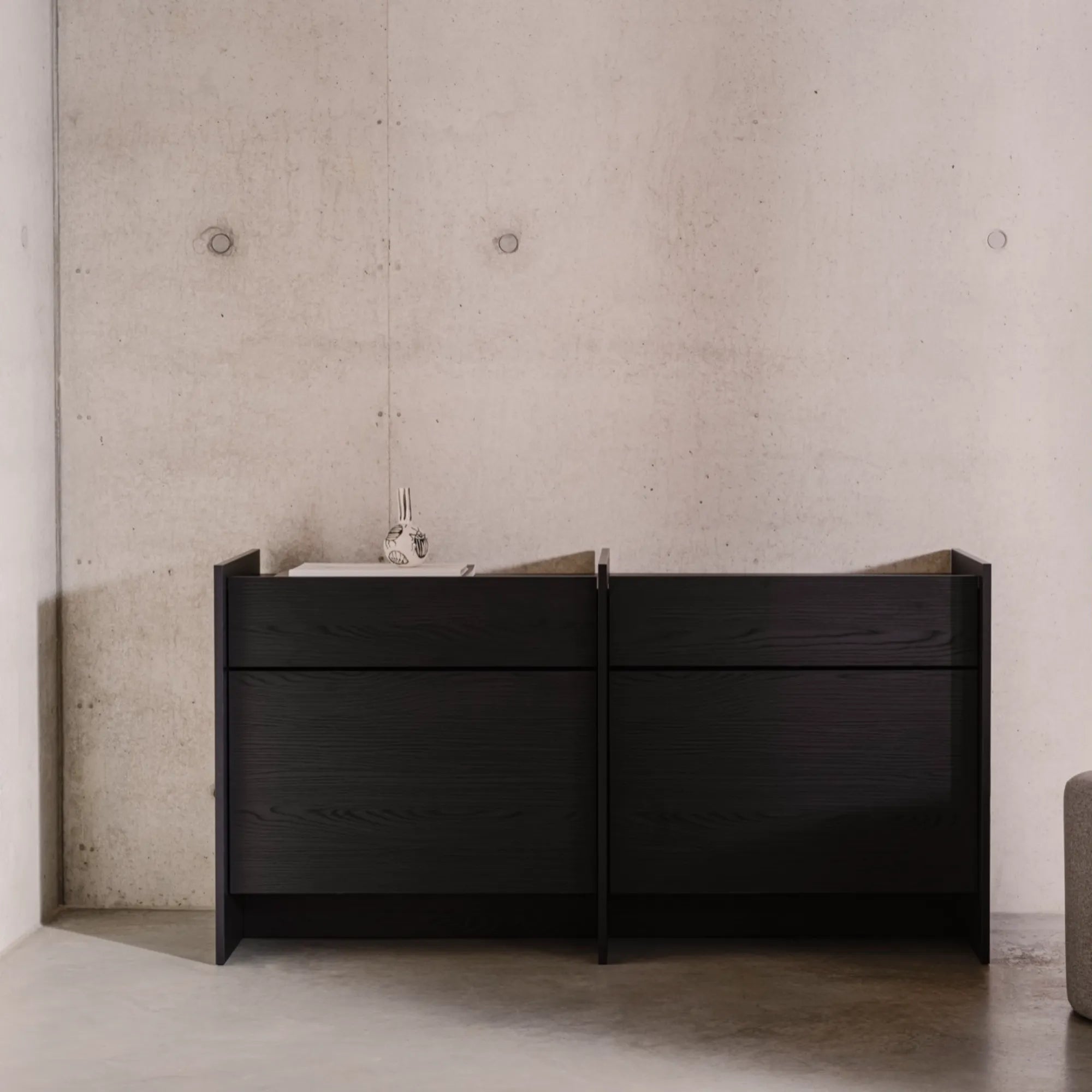 Elegant Hido Sideboard with clean lines and brass hardware