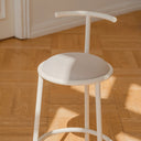 Modern and comfortable Hogo Bar Stool w Backrest in white leather