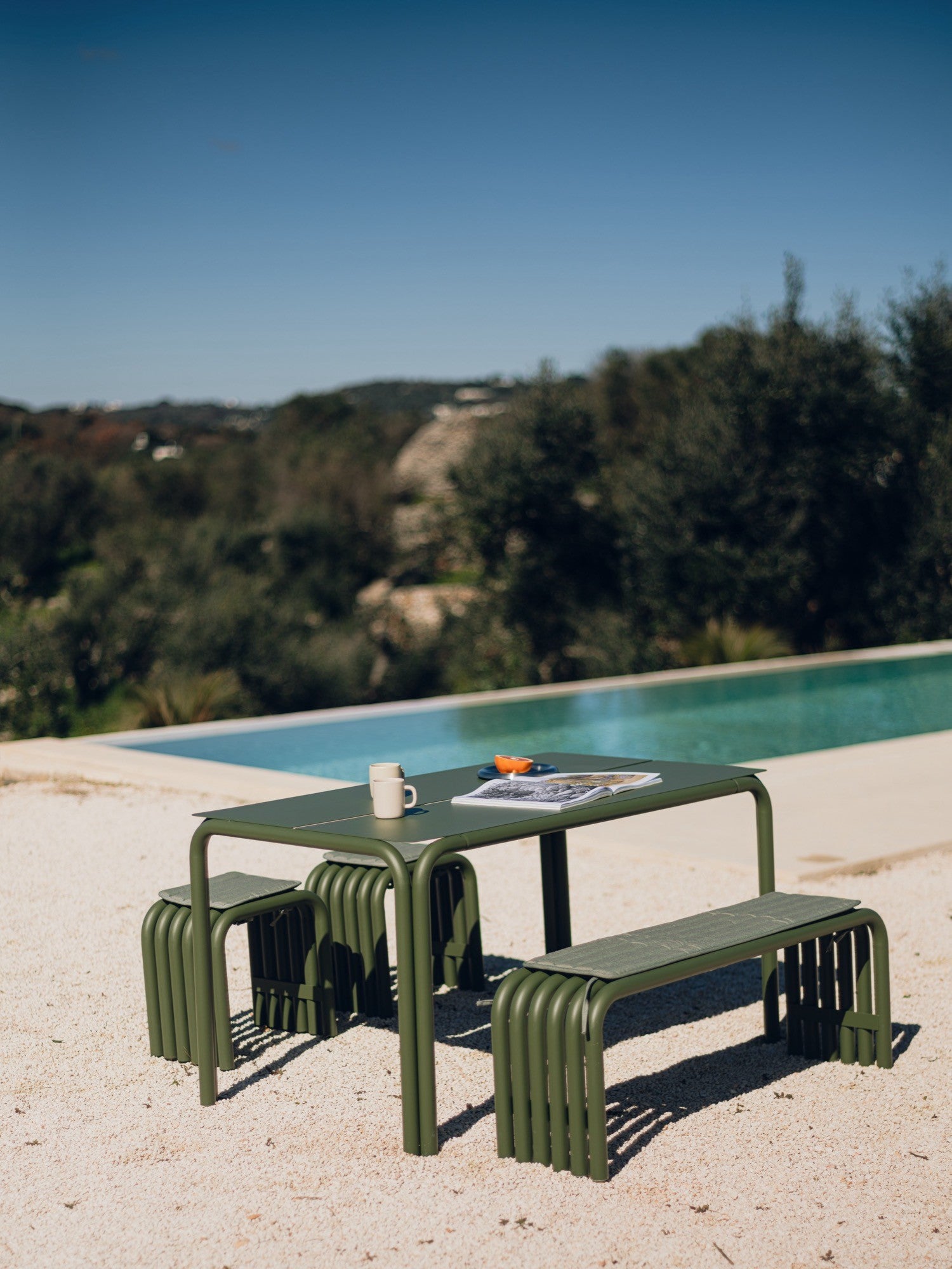 Nokk Perforated Steel Bench by noo.ma