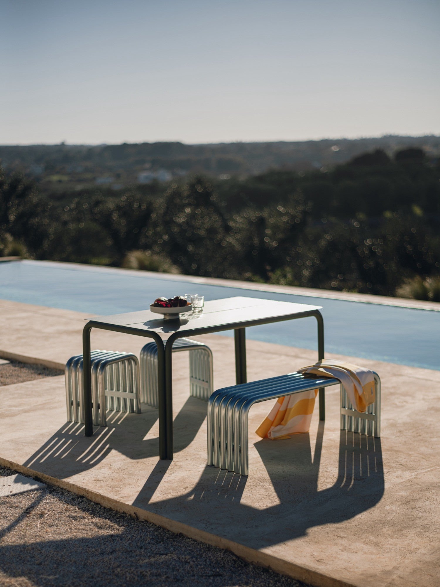 Nokk Perforated Steel Bench by noo.ma