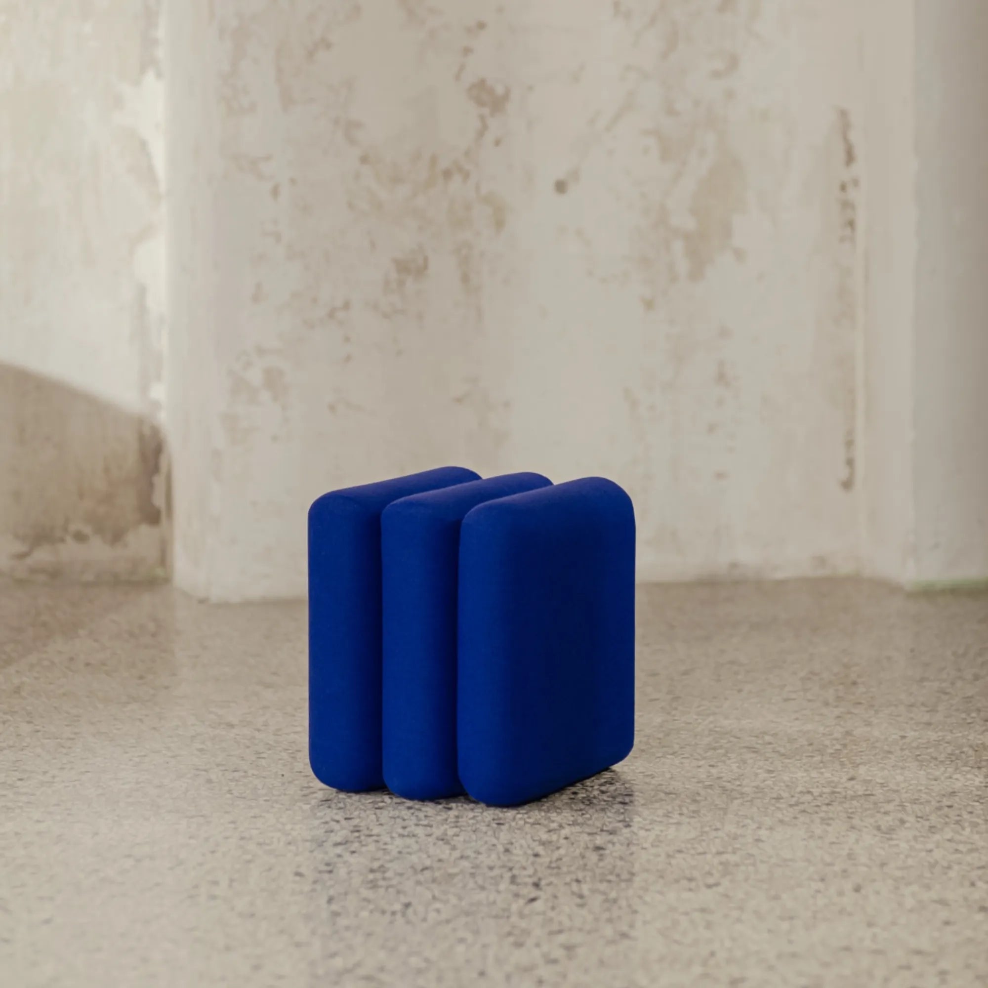 Radd Pouf in vibrant and eye-catching patterned fabric, great for eclectic interiors