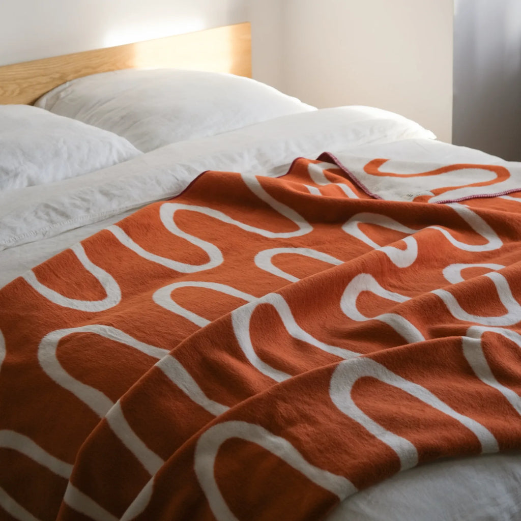 Luxurious Swirl Throw Blanket in a deep plum purple with a velvety texture