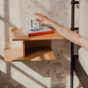 Tann Bedside Shelf with White Finish and Two Compartments