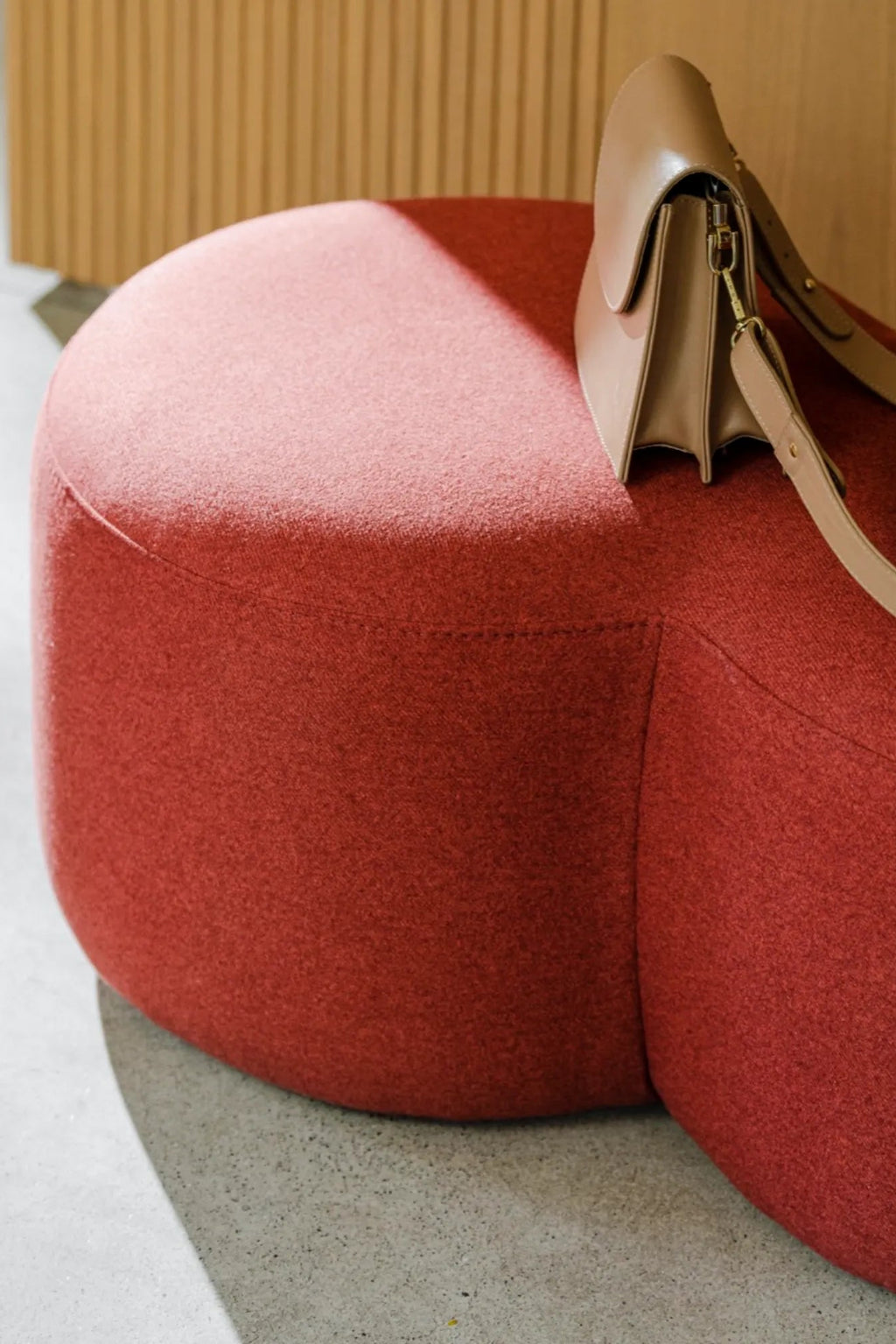 Umbo Pouf in poppy red for bohemian decor