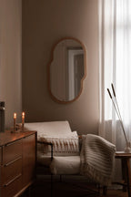 Beautiful round Tafla Mirror with gold frame and intricate detailing