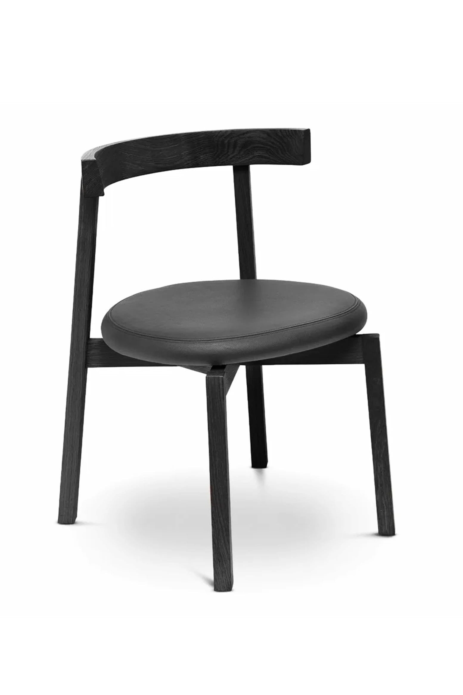 Black oki-nami chair by case furniture with a minimalist design on a white background