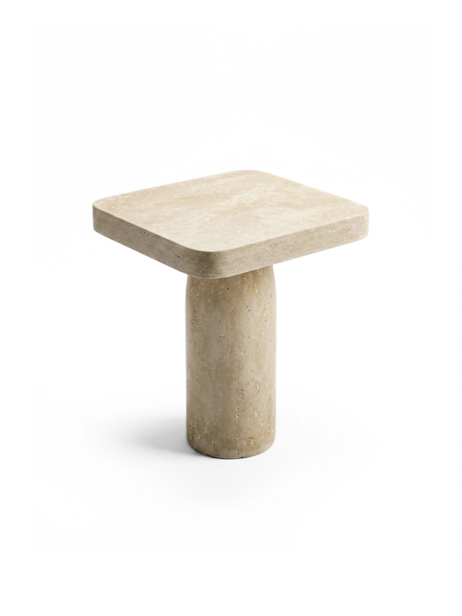 Tau Travertine Side Table by TCL Studios - THAT COOL LIVING