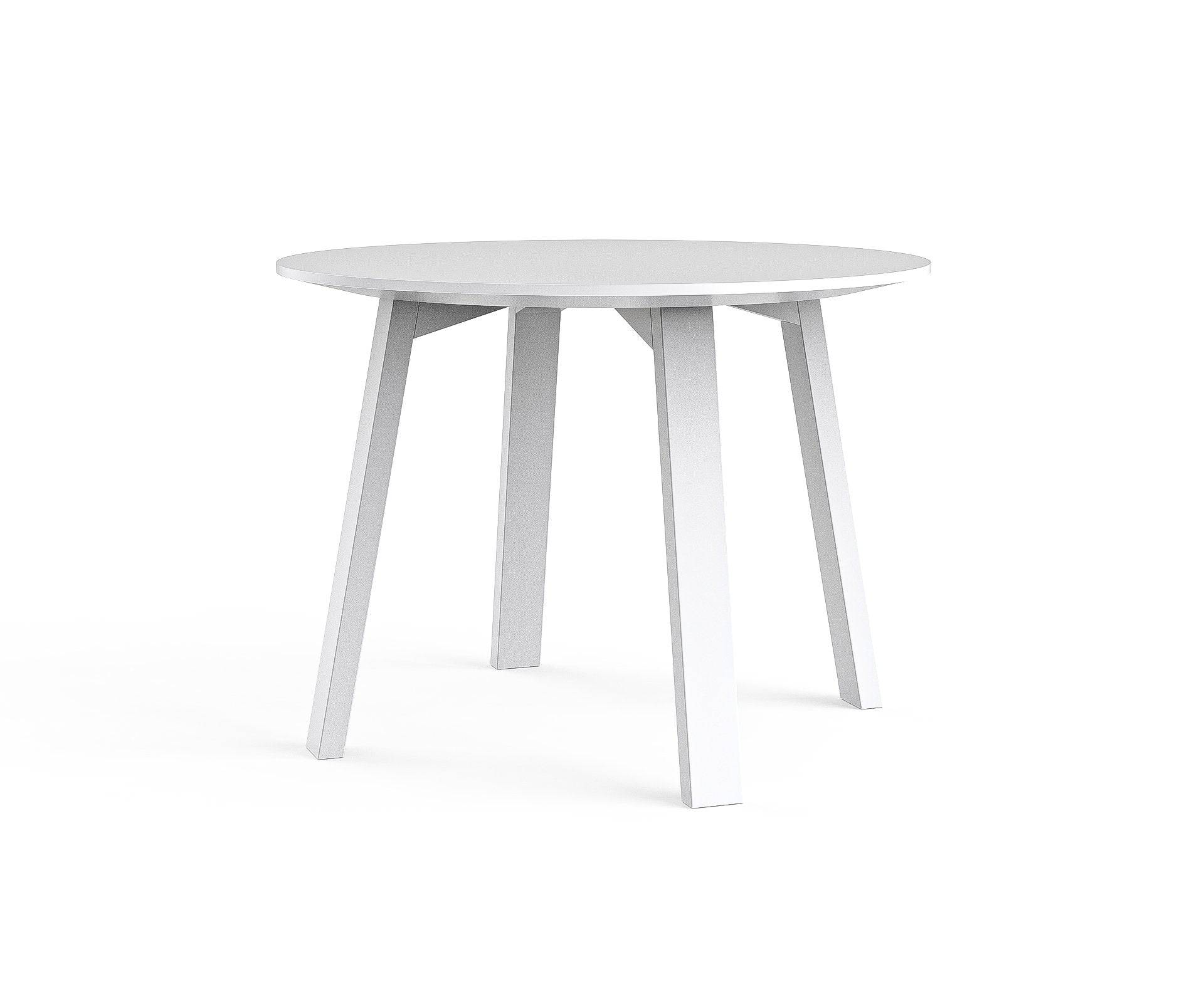 Flat Dining Table - White - Round