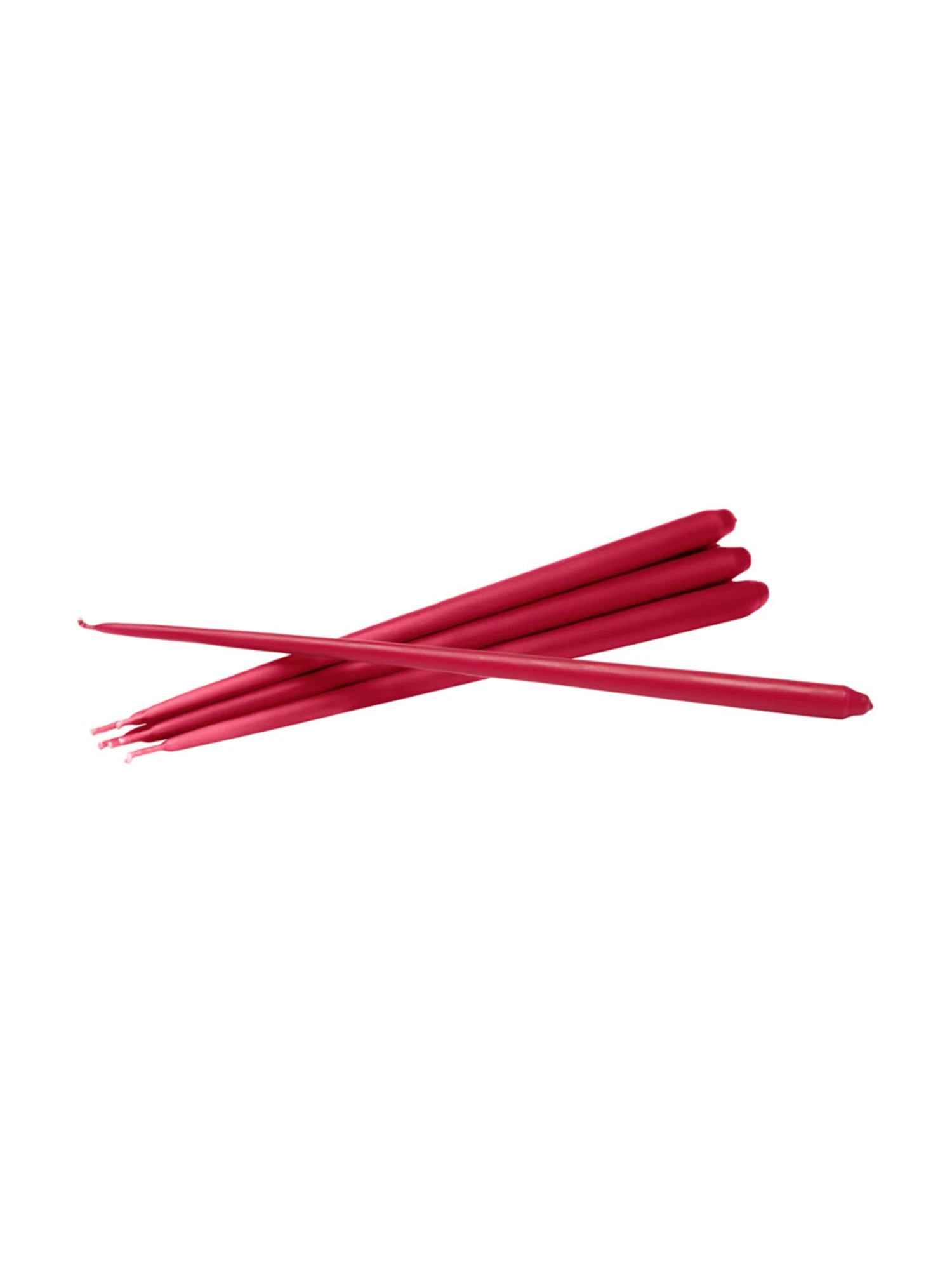 Hand-dipped, dripless red taper candles with clean-burning design, ideal for holiday gatherings and events.