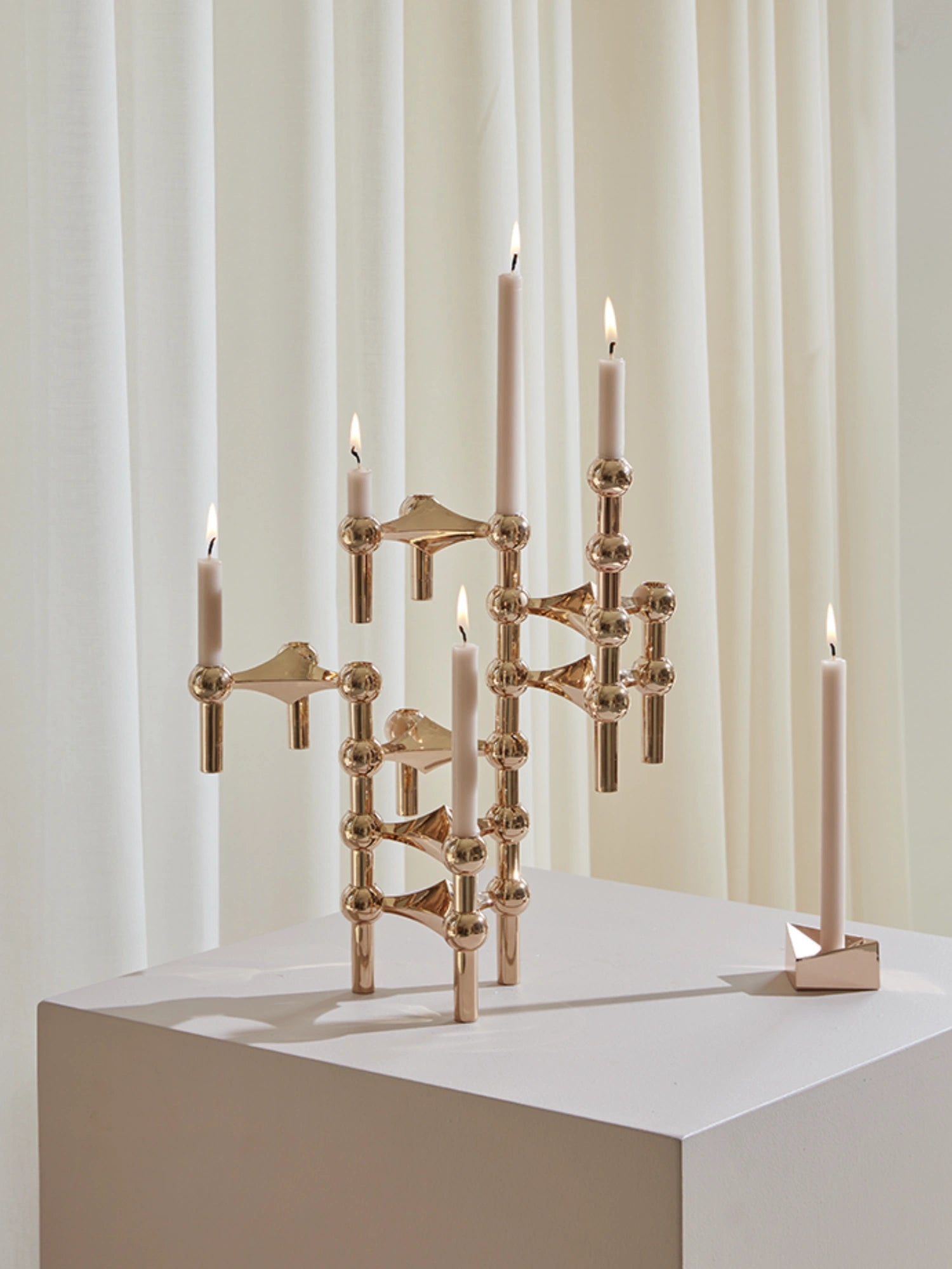 Set of 8 unscented candles ideal for dinner parties and home decor.