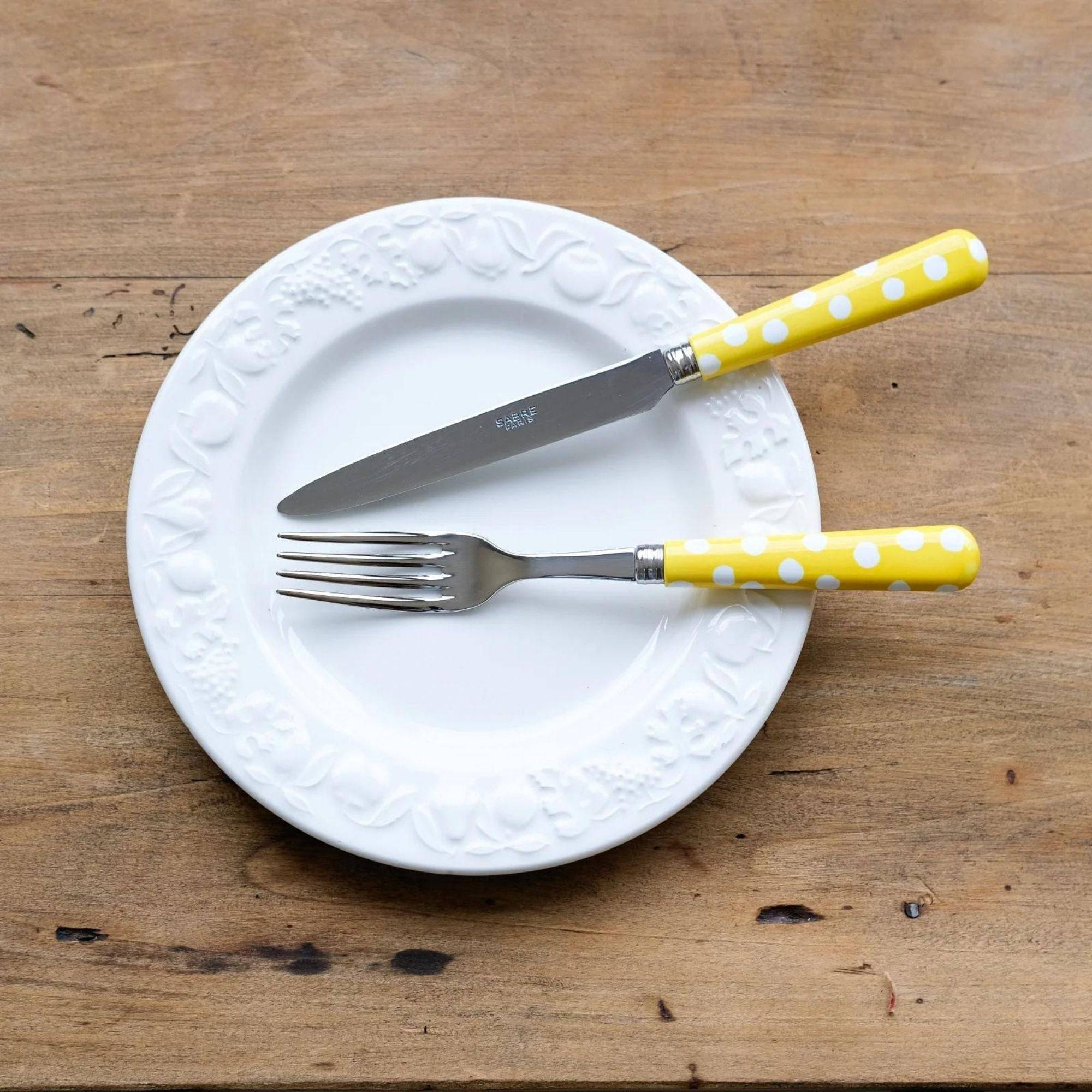 White Dots Cutlery Set