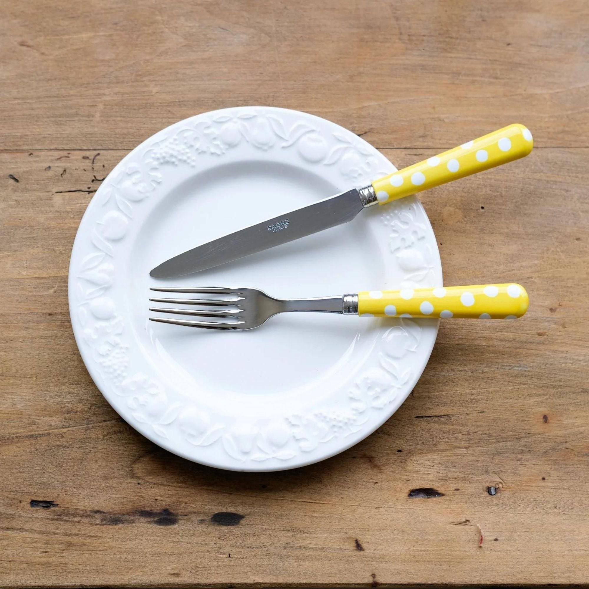 White Dots Cutlery Set - High Quality Silverware - THAT COOL LIVING