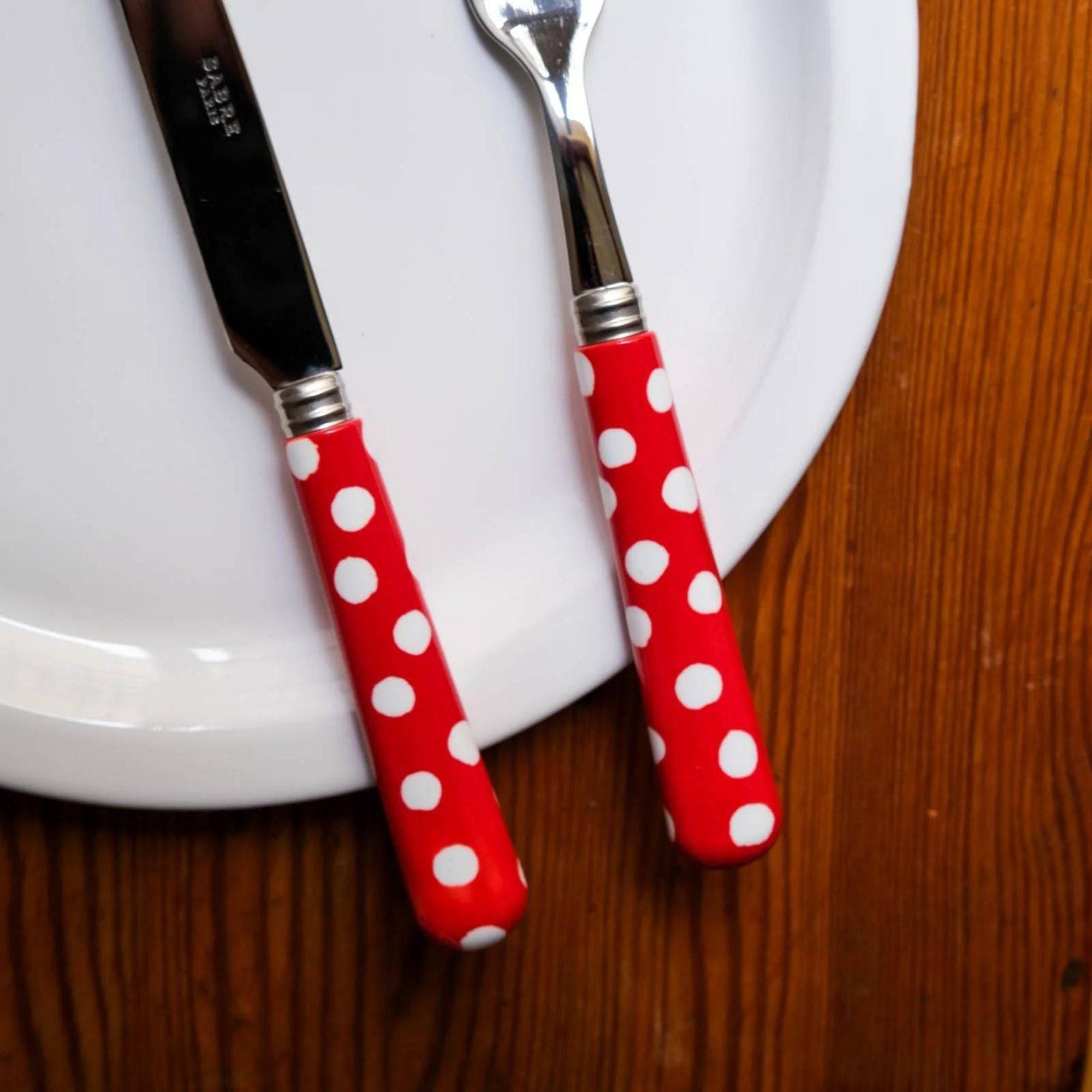 White Dots Cutlery Set