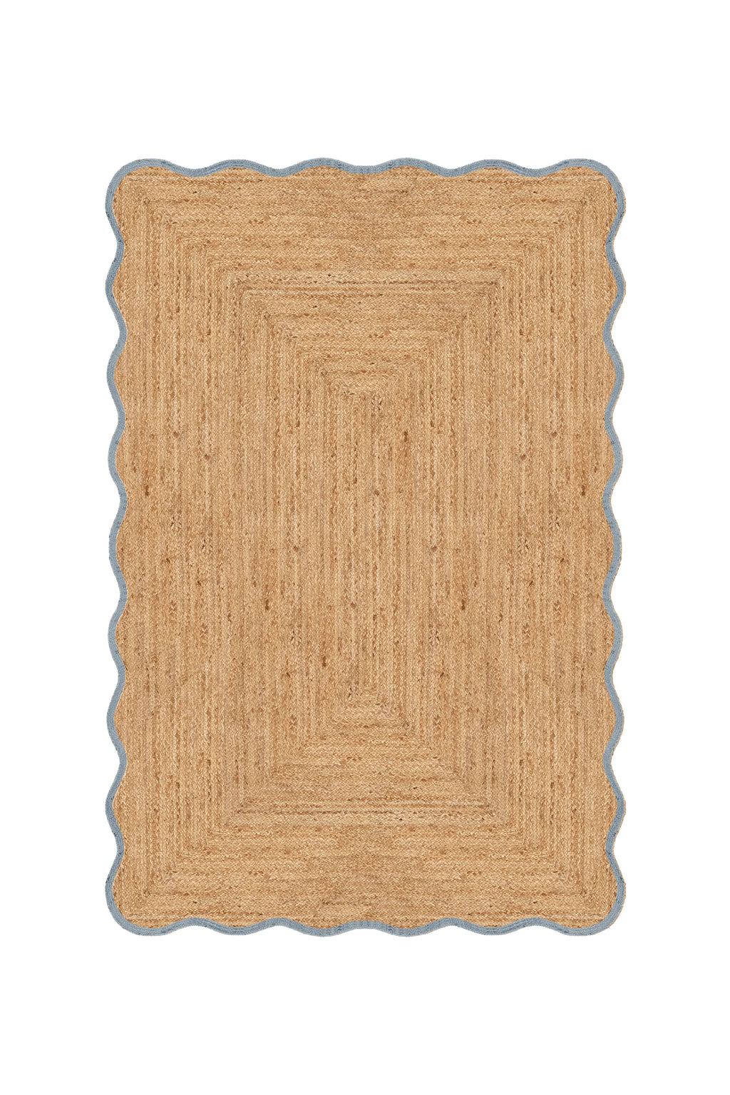 Beige braided rug on a white background