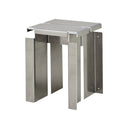 Segment Stool in natural wood finish with curved legs and padded seat