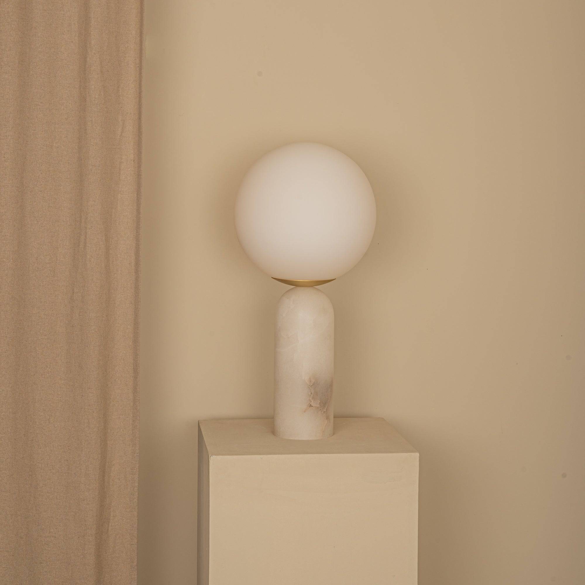 Lampe Atlas, Albâtre - Blanc