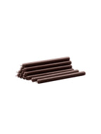 New Hazelnut color Stoff Nagel Candle set of 8 on a white background.