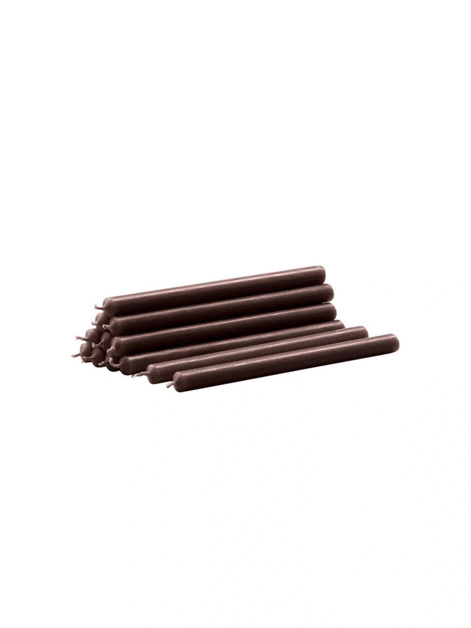 New Hazelnut color Stoff Nagel Candle set of 8 on a white background.