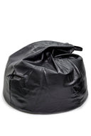 Black bean bag chair on a white background