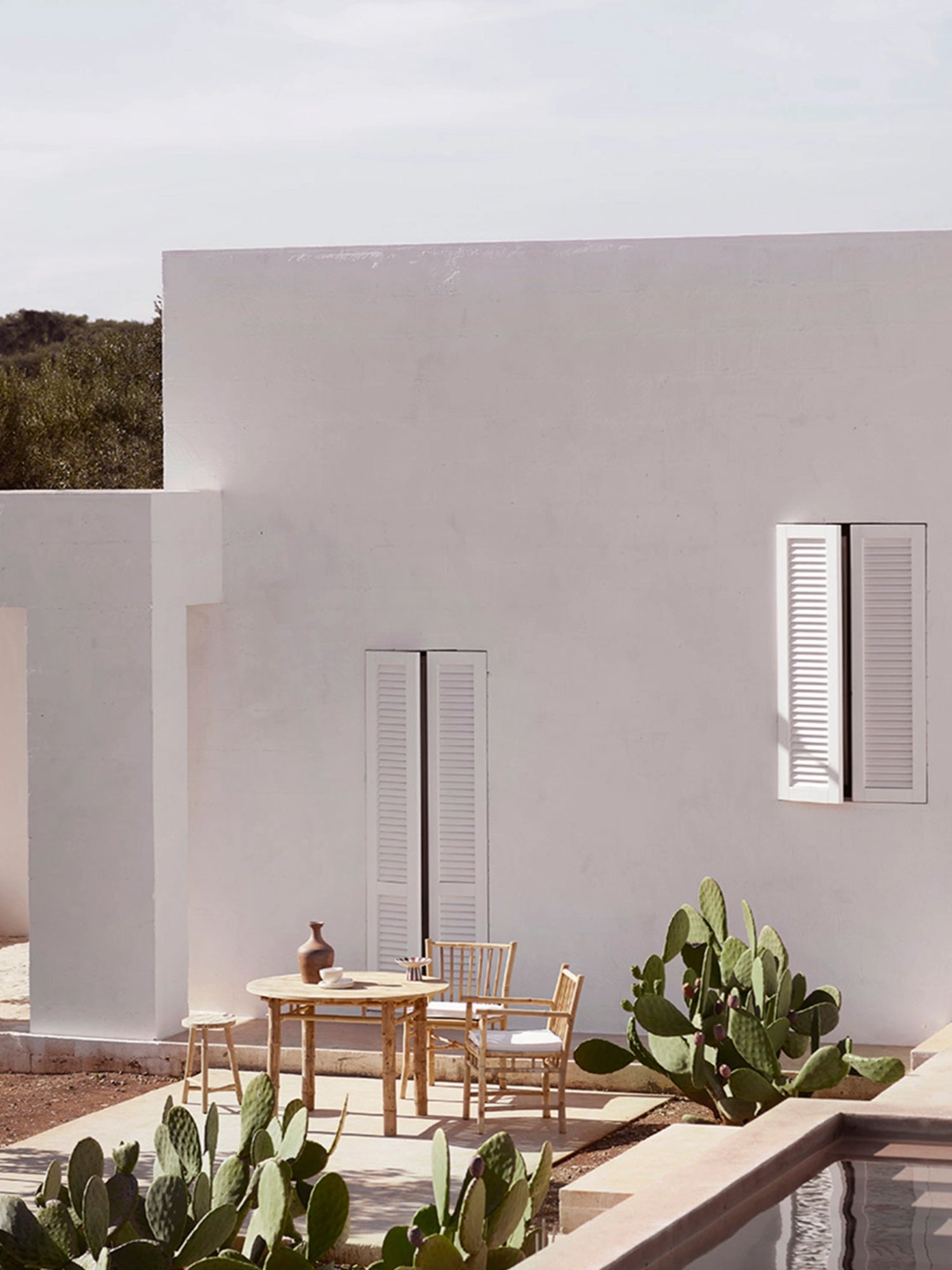 Outdoor Bamboo Dining Chair With Armrest - Set of 4 by Tine K - THAT COOL LIVING