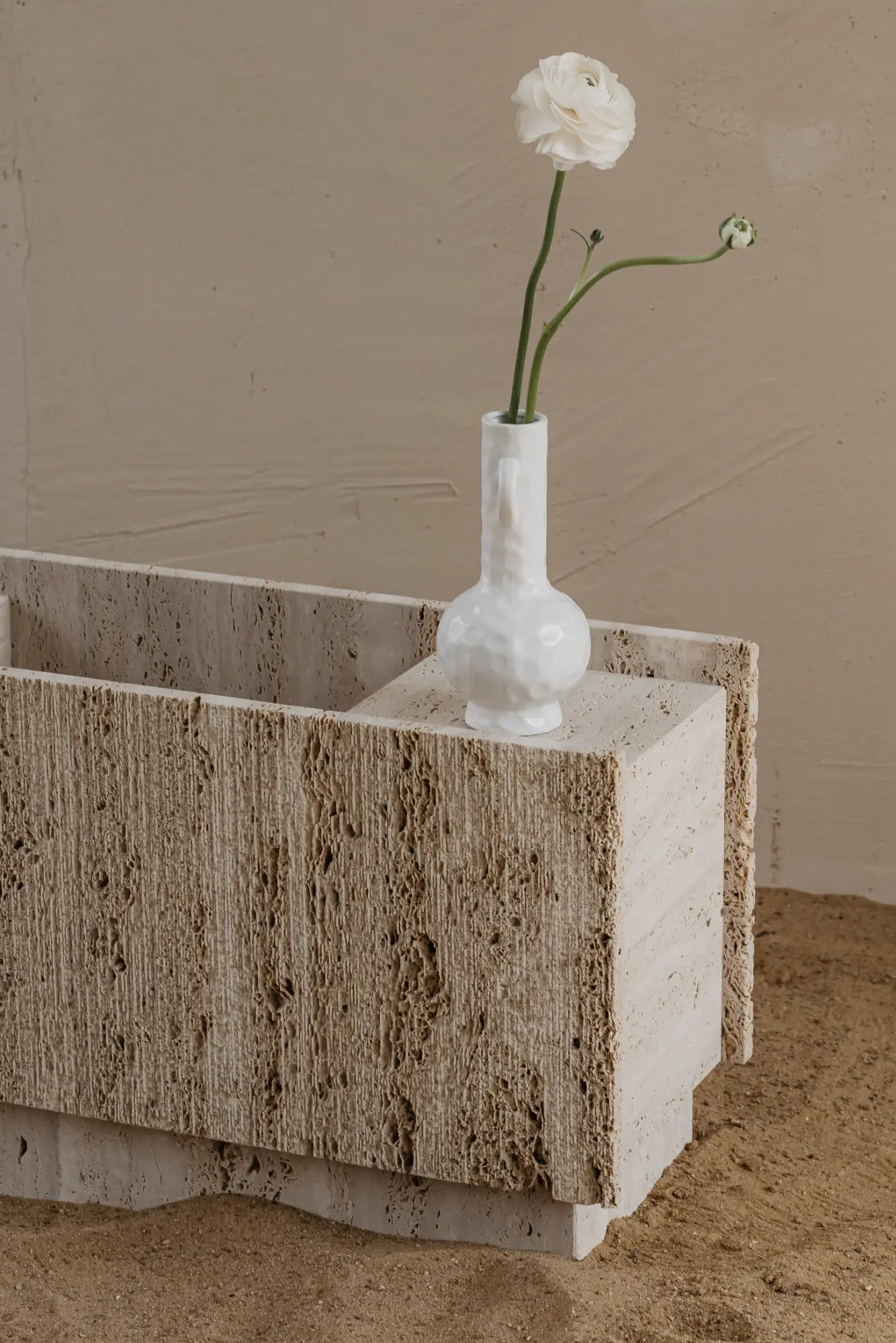 Lido Flower Stand with modern minimalist design, featuring clean lines and open shelving for organizing garden essentials