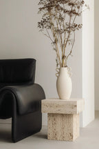 Sophisticated Oro Side Table with black glass top and gold accents