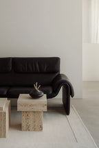 Contemporary Oro Side Table with hexagonal glass top and gold frame