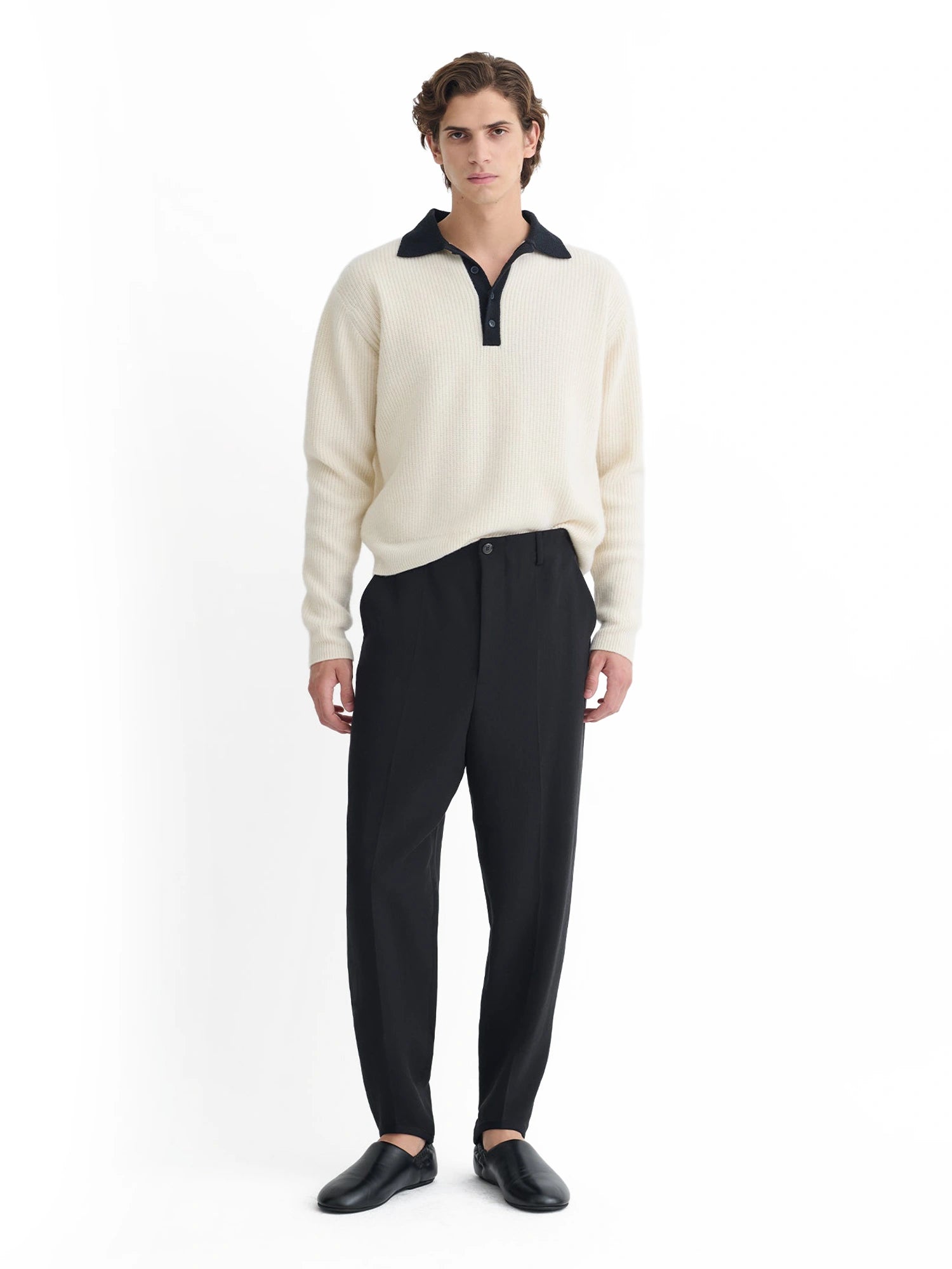 Gregor - Merino and Terry Polo Sweater