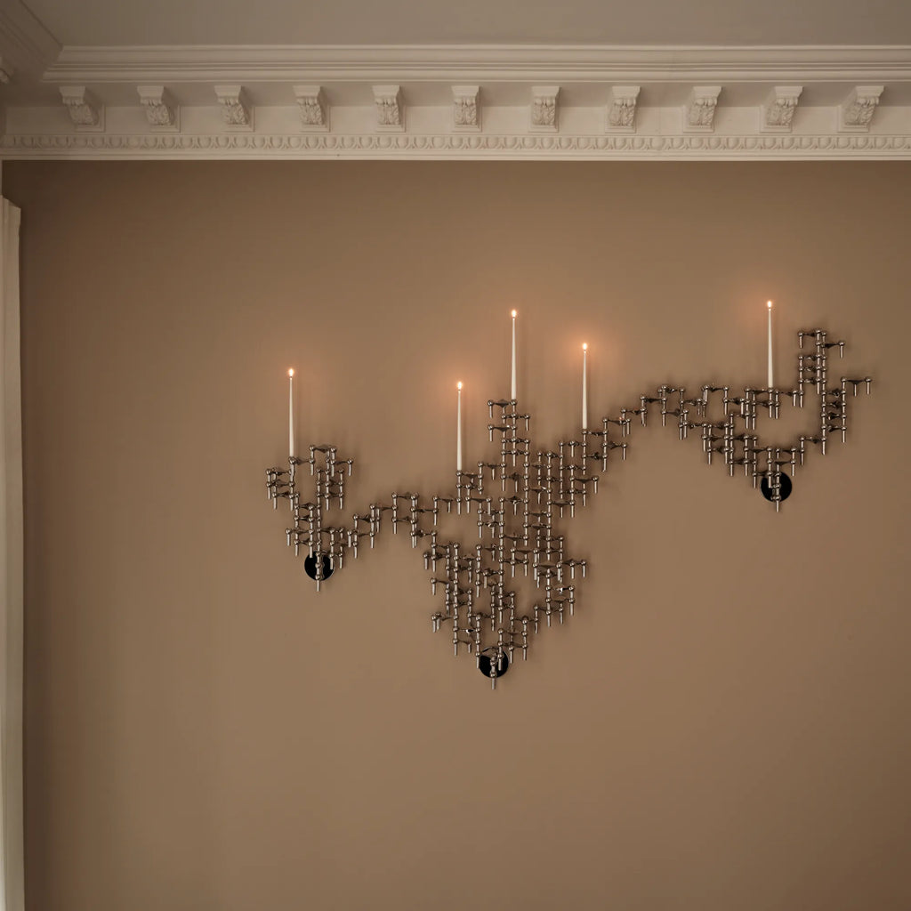 Wall Hanger Candle Holder - Chrome - Configuration 3 - THAT COOL LIVING