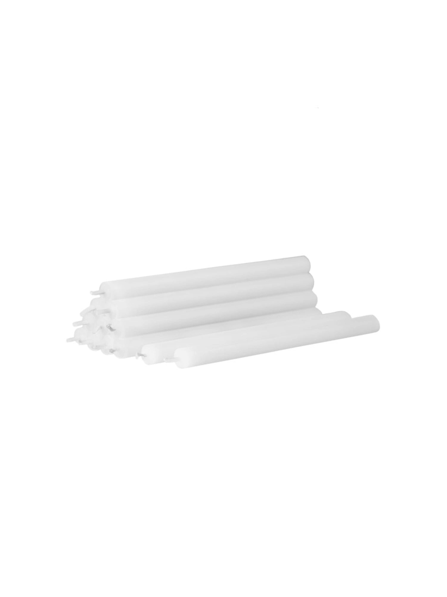 Classic white color Stoff Nagel Candle set of 8 on a white background.