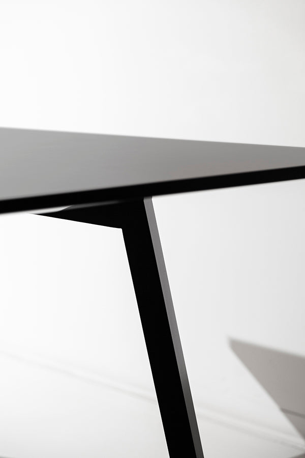 Flat Dining Table - Black - Rectangle Dining Table Porventura